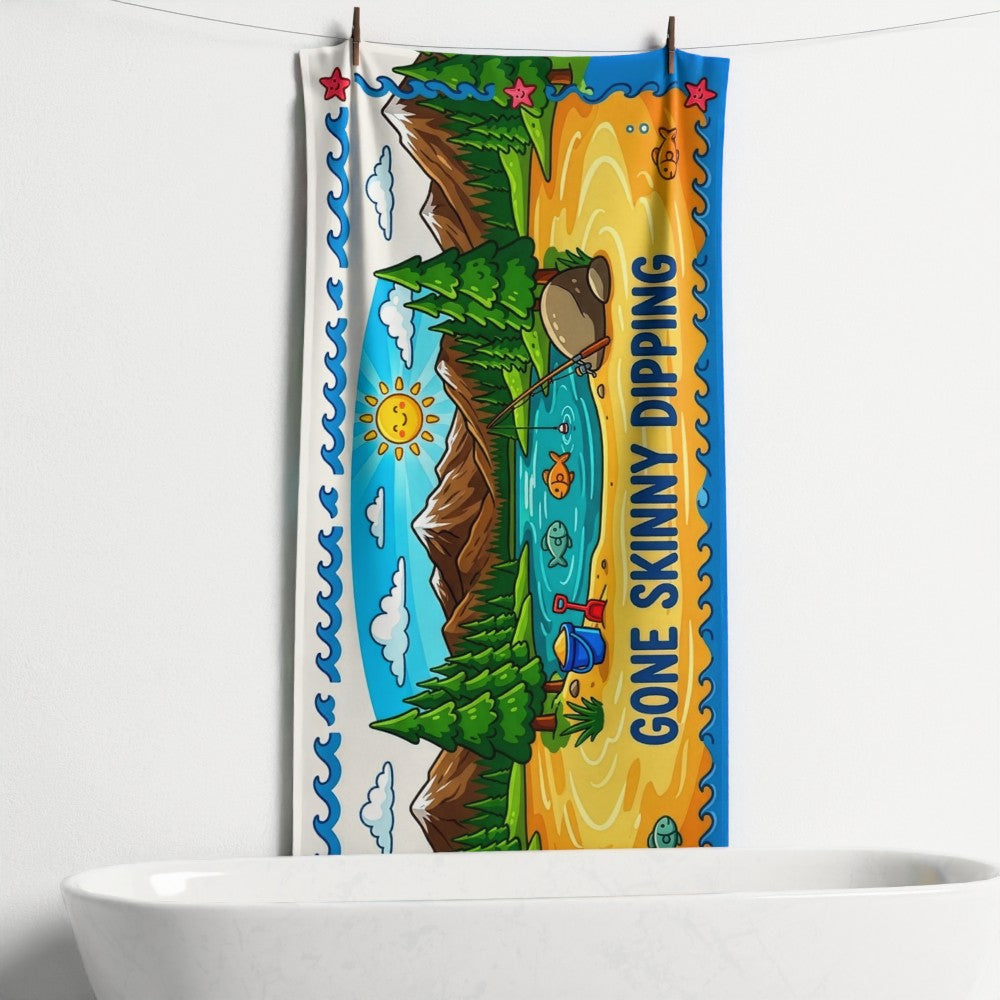 Gone Skinny Dipping Microfibre Beach Towel